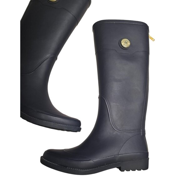 Tommy Hilfiger Calipso Rubber Rain Boots Navy Blue Size 7 - Picture 3 of 9